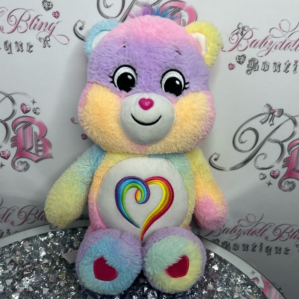 Care Bears Togetherness Bear Plush Rainbow Heart 2021 Stuffed Animal 14inch